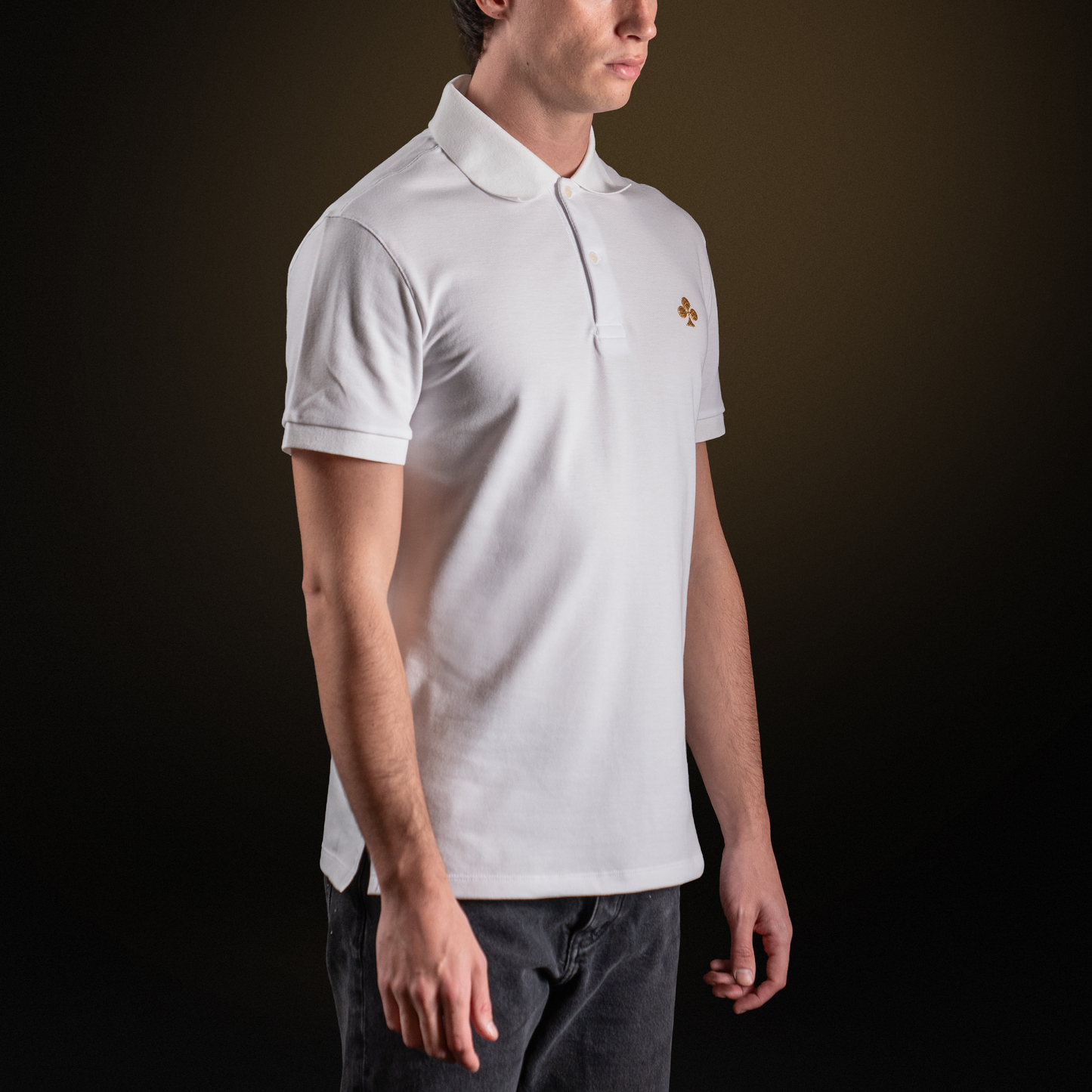 Polo bianca in piqué di cotone