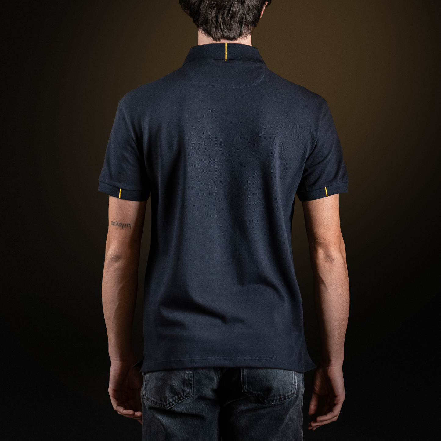 Polo in piqué di cotone blu navy