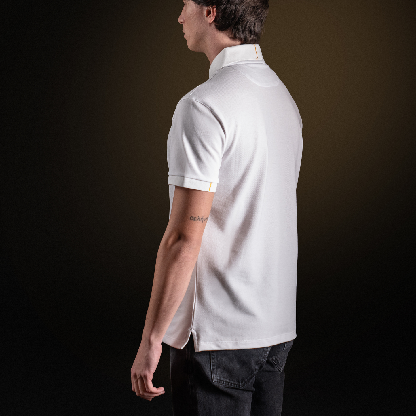 Polo bianca in piqué di cotone