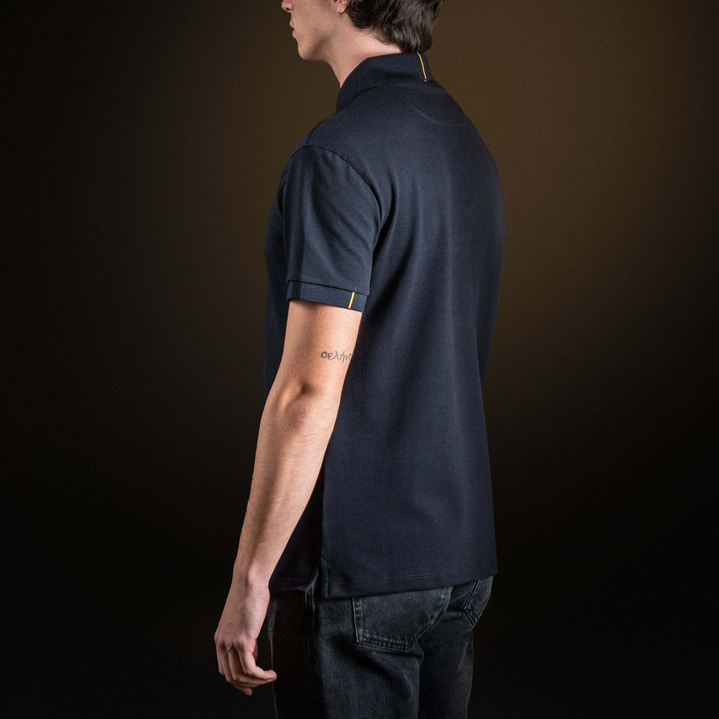 Polo in piqué di cotone blu navy