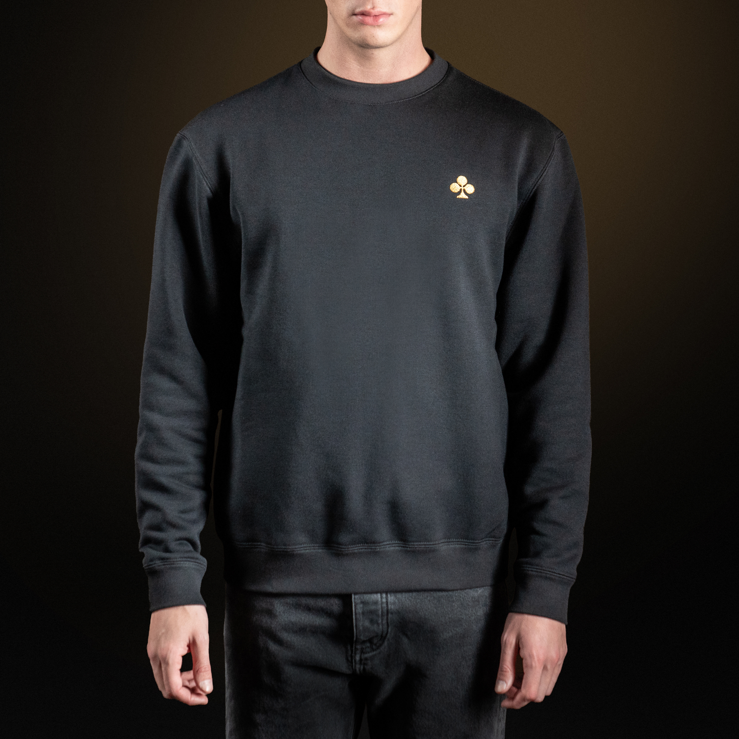 Black round-neck sweatshirt